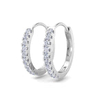 Classic white gold pavé diamond hoop earrings