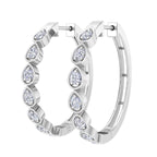 Lab grown pear diamond hoop earrings
