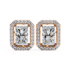 Luxury Radiant cut diamond stud earrings