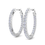 Modern diamond hoop earrings with lab grown diamonds