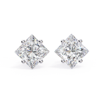 Minimal square diamond stud earrings everyday wear