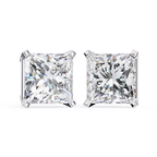 Minimal square diamond stud earrings everyday wear