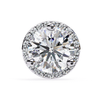 Classic solitaire look round diamond halo earrings