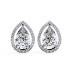 Luxury Pear shaped diamond stud earrings