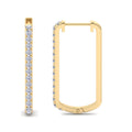 Rectangular diamond hoop earrings