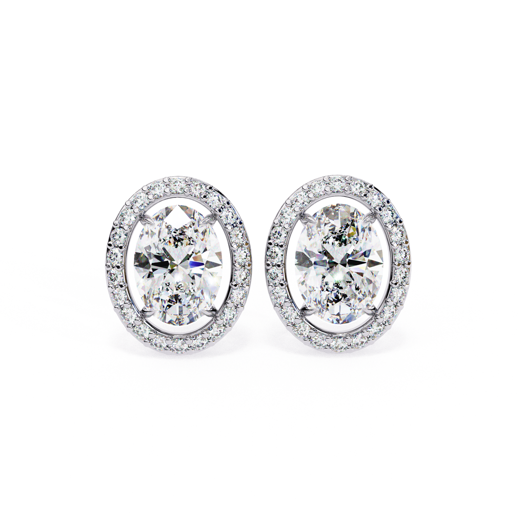 Luxury Oval diamond stud earrings