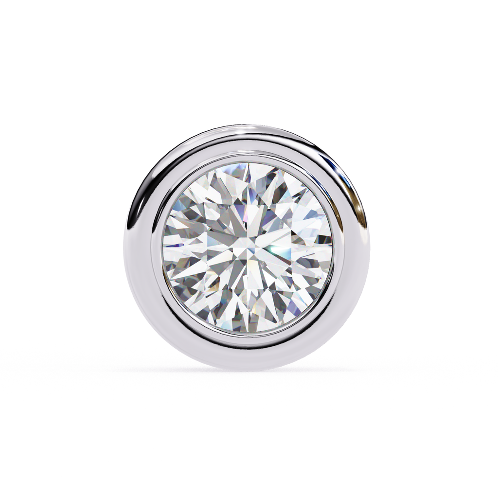 Architectural bezel diamond stud earrings