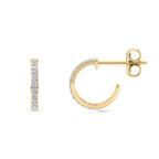 Small gold diamond hoop earrings