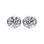 Contemporary round diamond stud earrings