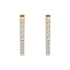 Modern V shape diamond hoop earrings