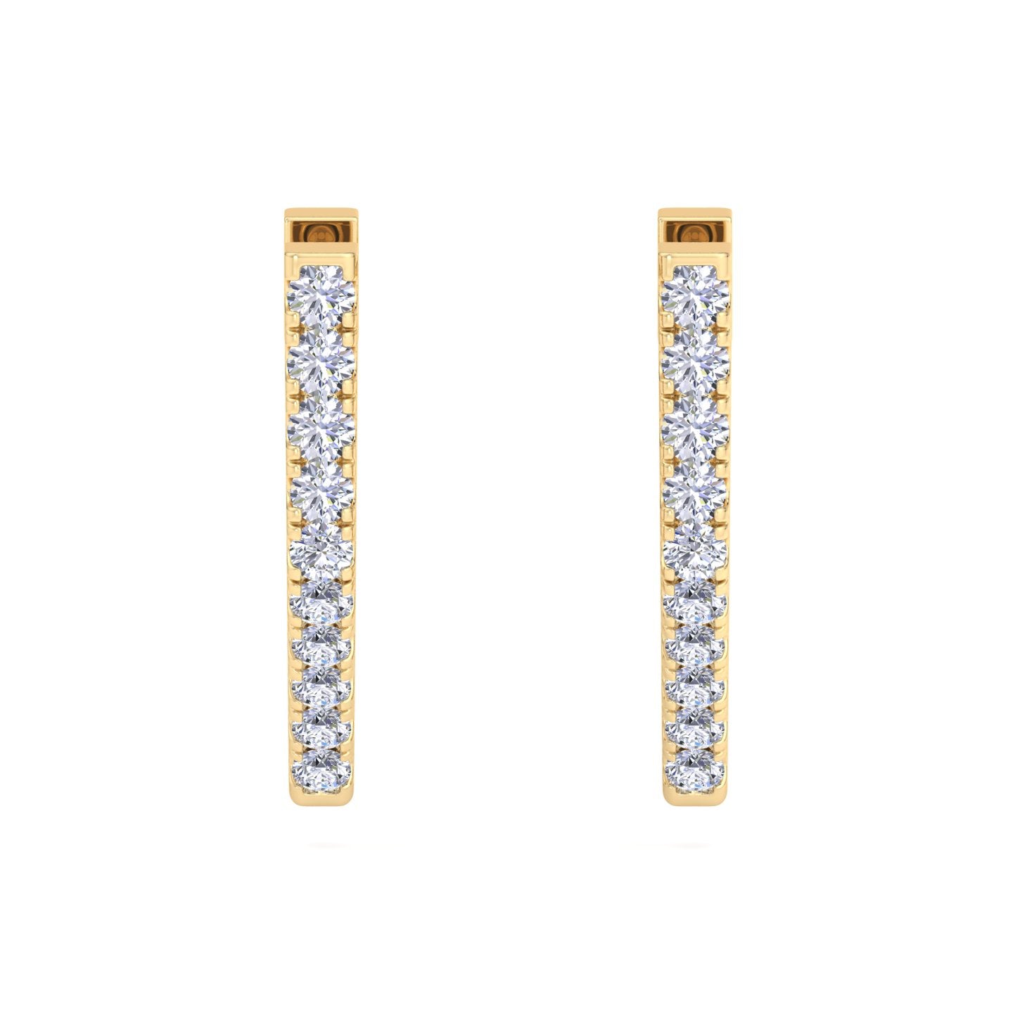 Modern V shape diamond hoop earrings