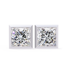 Square diamond stud earrings