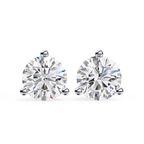 Minimal Round diamond stud earrings everyday wear
