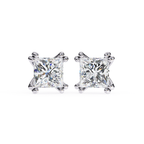 Luxury princess cut diamond stud earrings