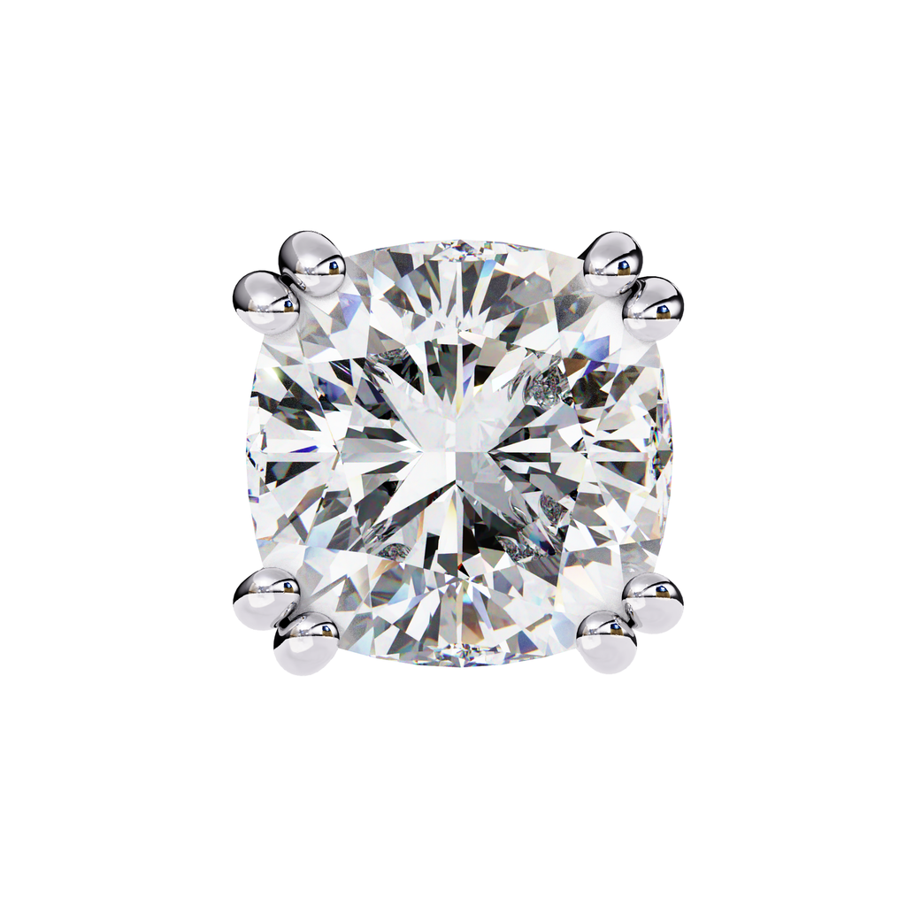 Elegant cushion cut diamond stud earrings