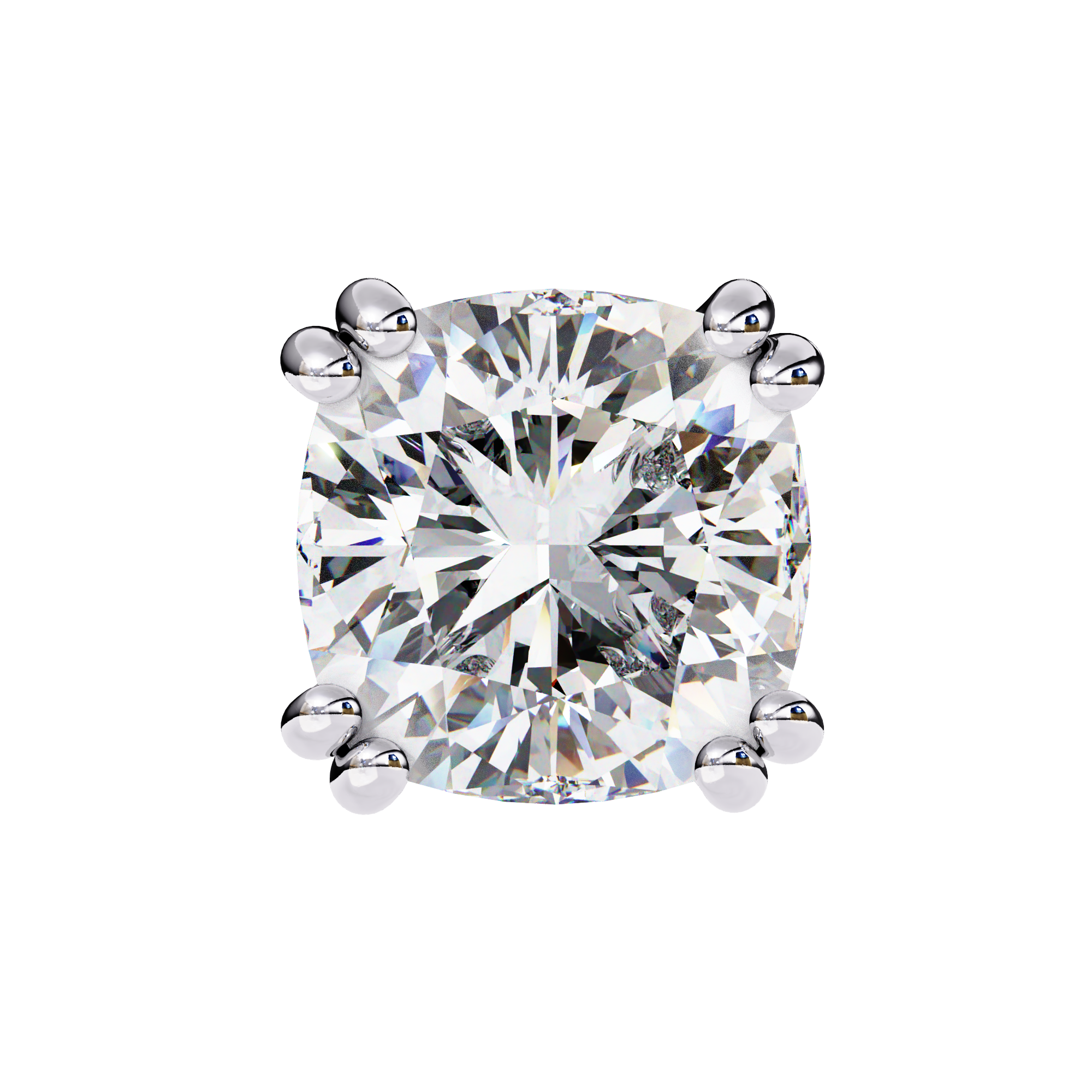 Elegant cushion cut diamond stud earrings