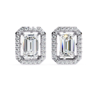 Luxury Emerald cut diamond stud earrings