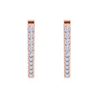 Modern V shape diamond hoop earrings