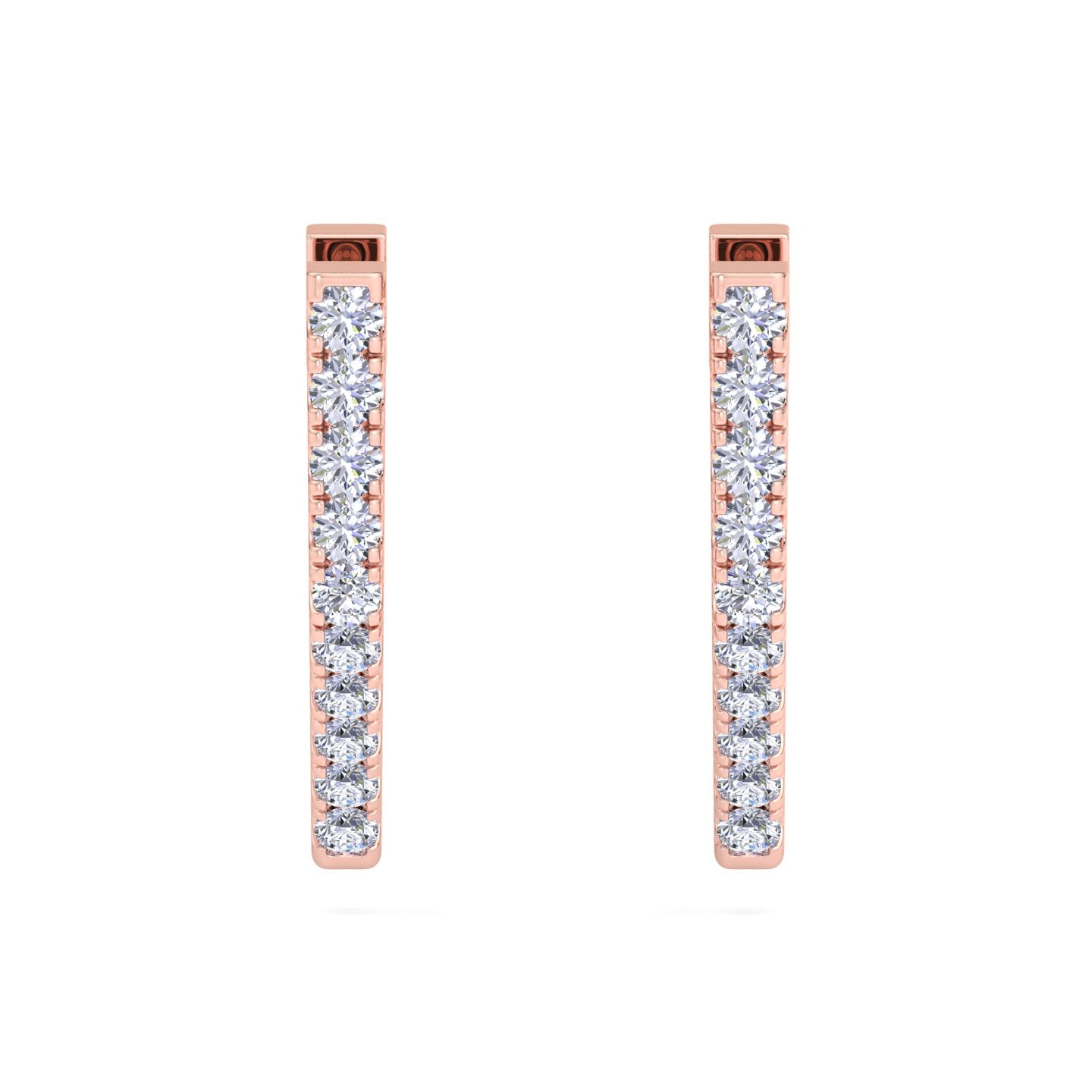 Modern V shape diamond hoop earrings