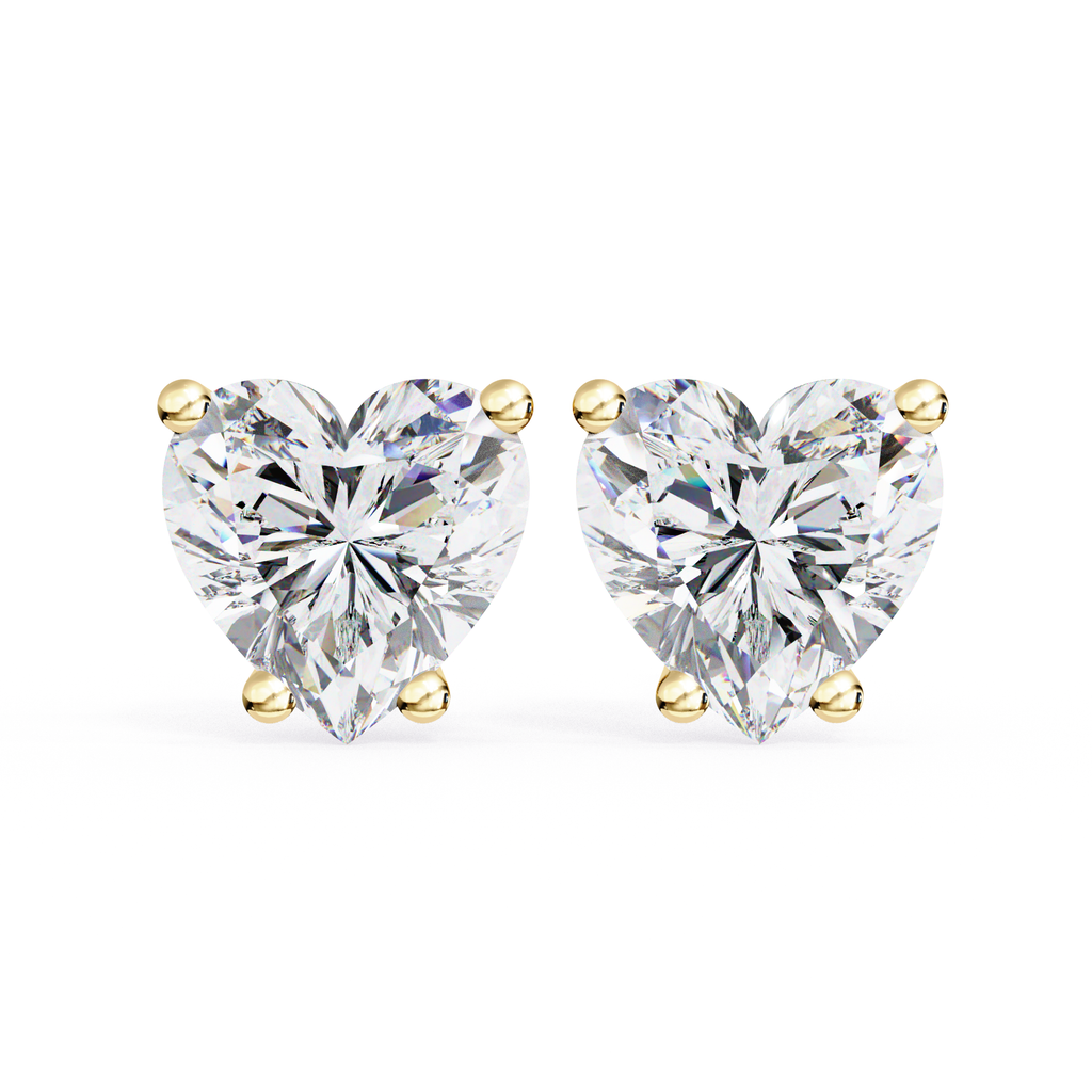 Romantic heart diamond studs