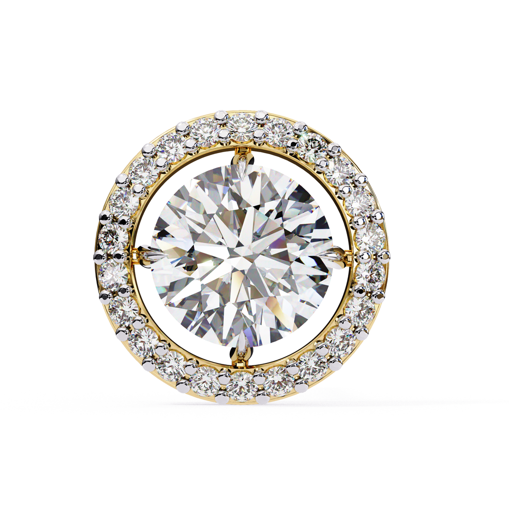 Diamond stud earrings round shape