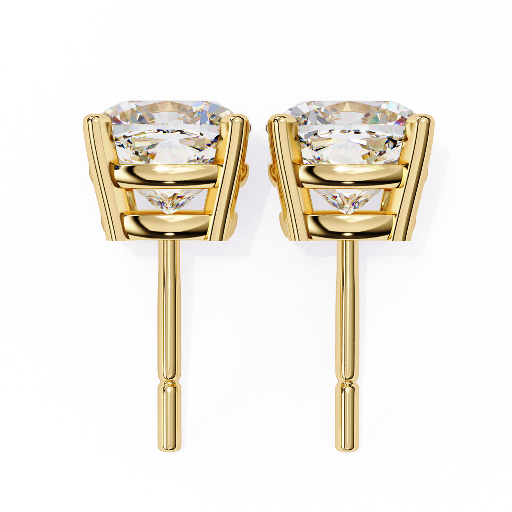 Designer cushion diamond stud earrings