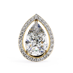 Elegant Pear shaped halo diamond stud earrings
