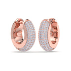 Rose Gold diamond hoop earrings