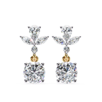 Designer diamond drop earrings with round diamond