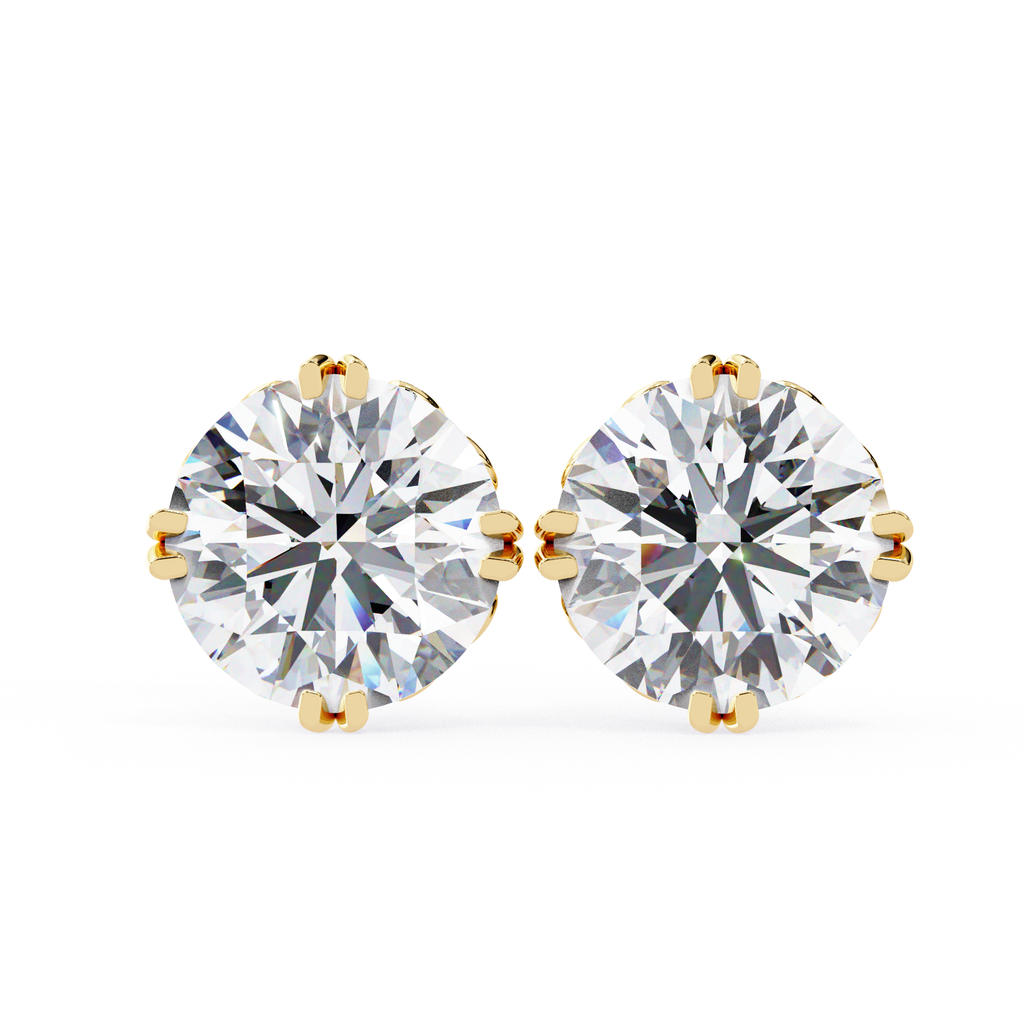 Luxury Round cut diamond stud earrings