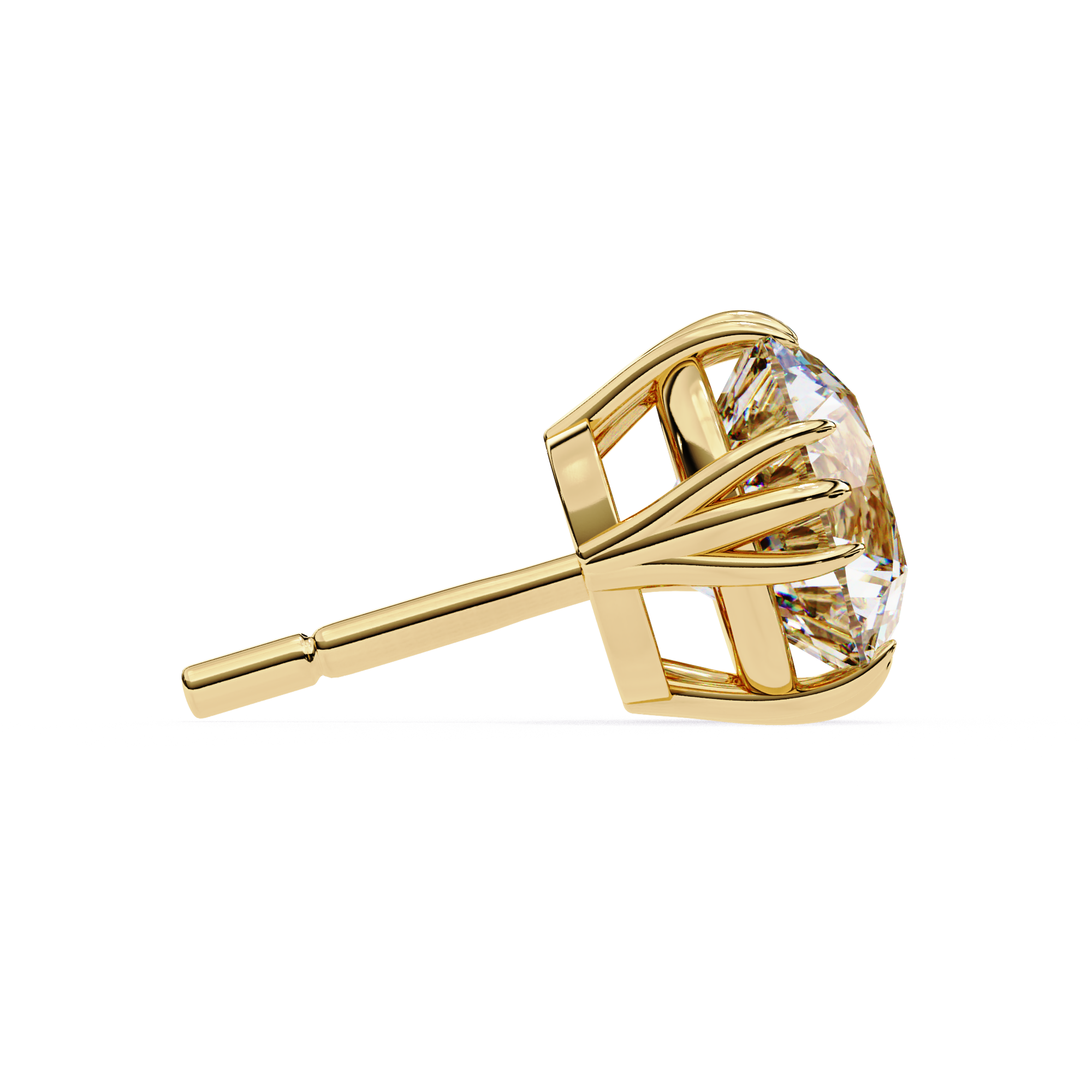 Round diamond stud earrings