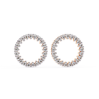 Contemporary round diamond circle stud earrings affordable