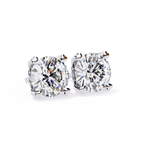 Modern white gold Round halo diamond stud earrings for everyday wear