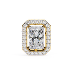 Designer rectangle diamond halo stud earrings