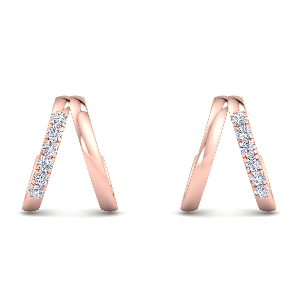 Luxury double hoop diamond earrings for everyday wear