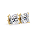Luxury princess cut diamond stud earrings