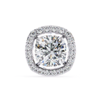 Elegant Cushion cut halo diamond stud earrings