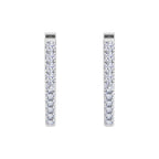 Modern V shape diamond hoop earrings