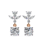 Designer diamond drop earrings with round diamond