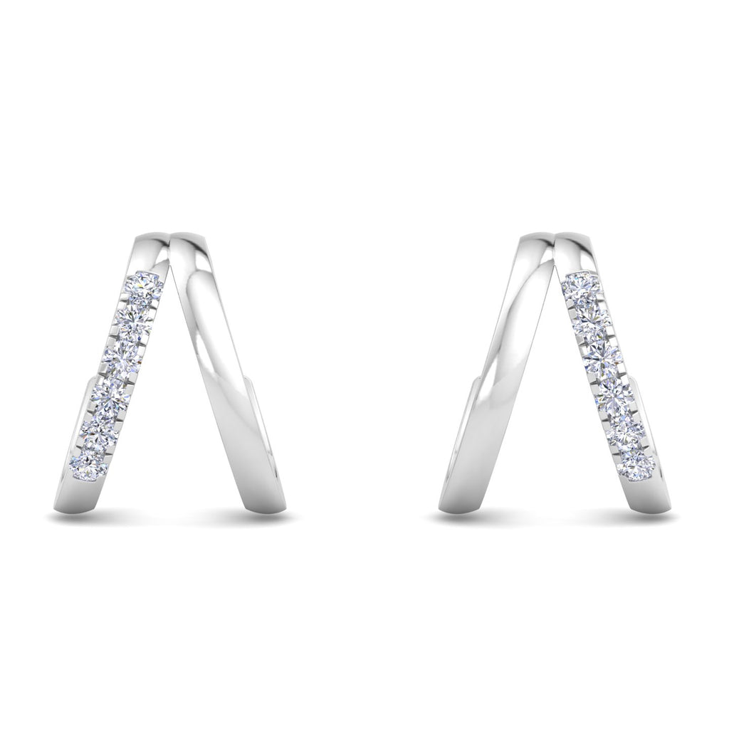 Luxury double hoop diamond earrings for everyday wear