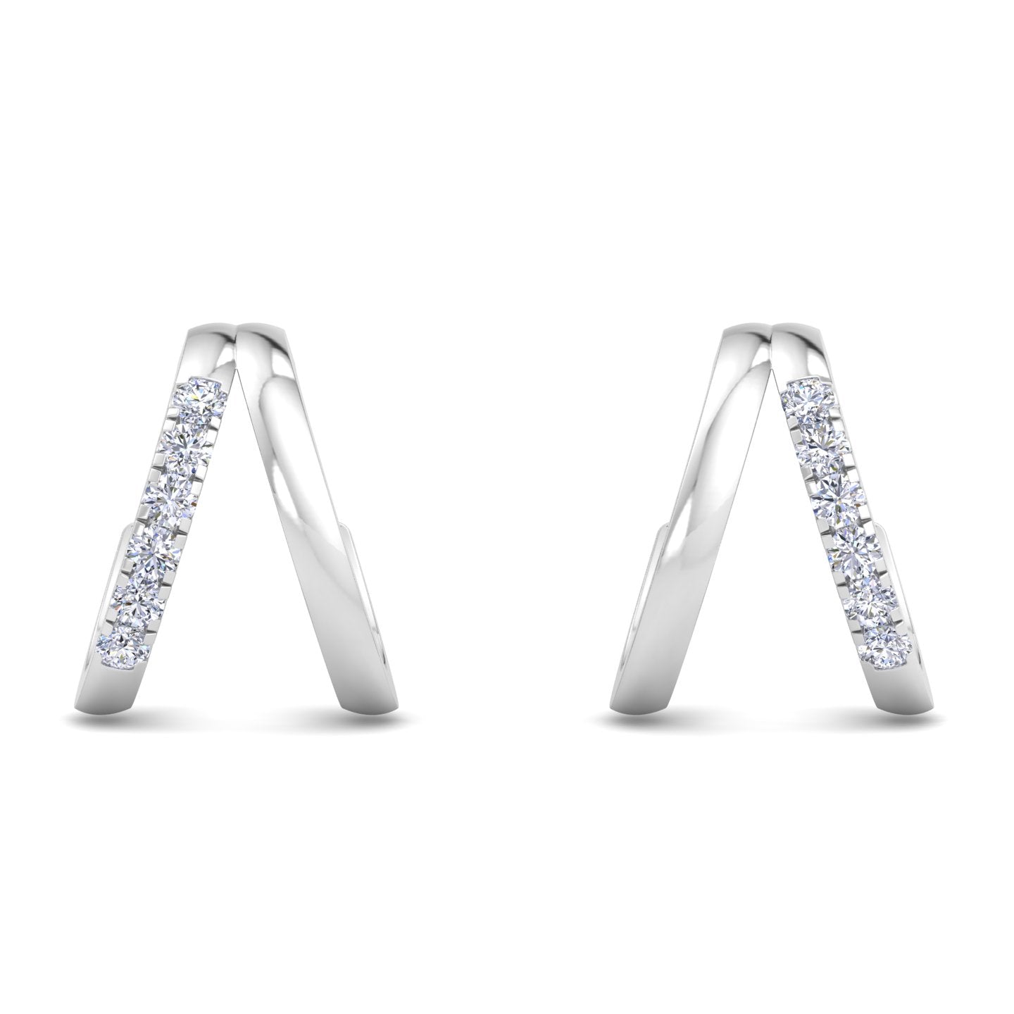 Luxury double hoop diamond earrings for everyday wear