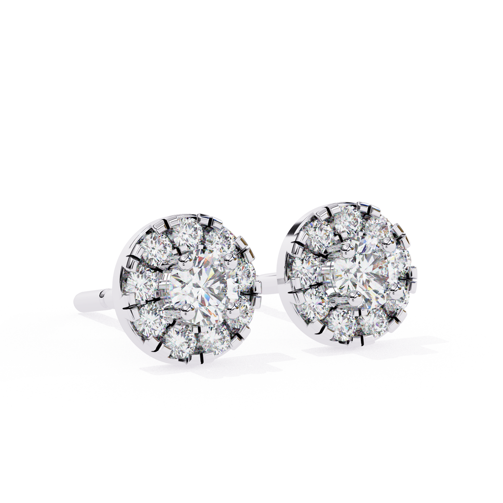 Premium white gold diamond stud earrings