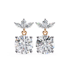 Bridal diamond drop earrings with round brilliant diamond