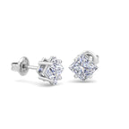 Classic princess cut diamond studs