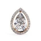 Elegant Pear shaped halo diamond stud earrings
