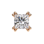 Elegant princess cut diamond stud earrings