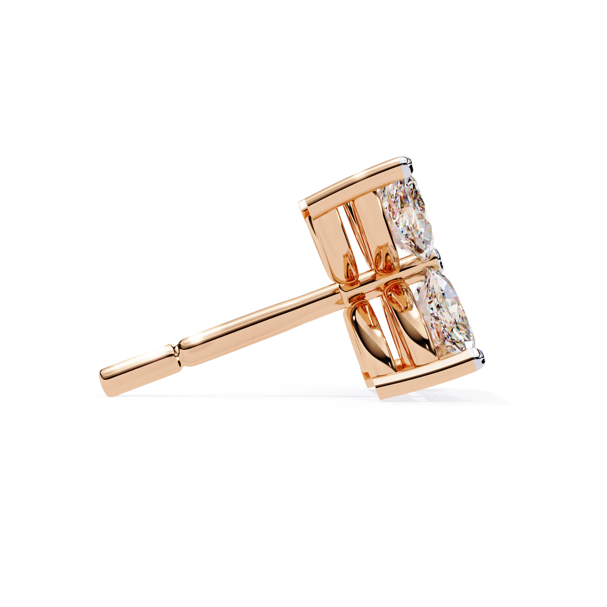 Bridal diamond stud earrings flower inspired design
