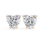 Romantic heart diamond studs