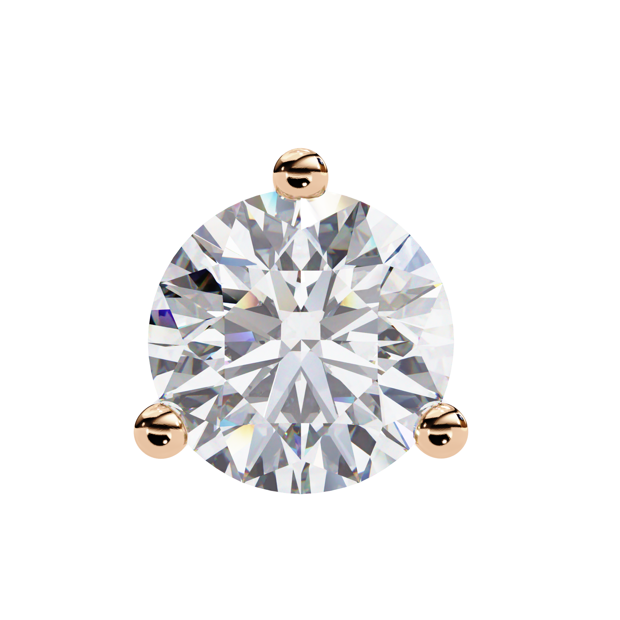 Elegant Round cut diamond stud earrings
