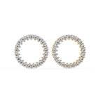 Contemporary round diamond circle stud earrings affordable